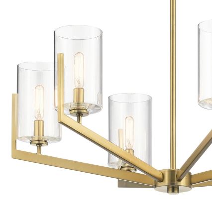 Quintiesse - Suspension sur tige NYE 6xE14/40W/230V Ø 71,1 cm dorée