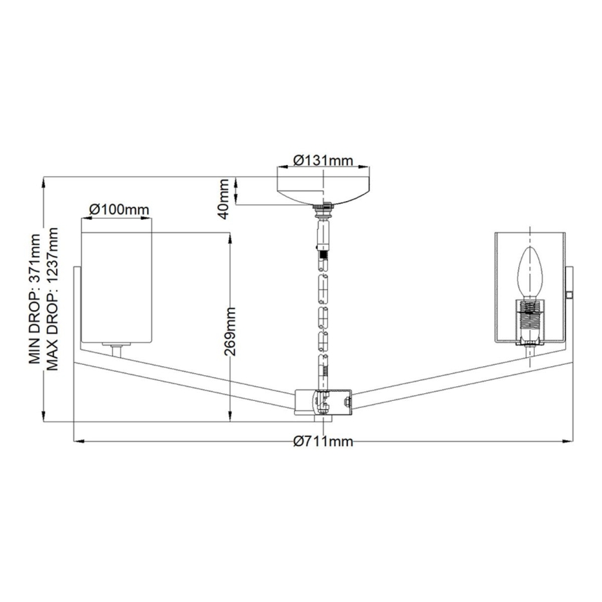 Quintiesse - Suspension sur tige NYE 6xE14/40W/230V Ø 71,1 cm dorée