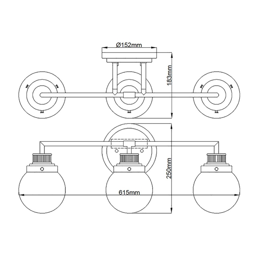 Quintiesse - Applique murale pour salle de bains POPPY 3xE27/60W/230V IP44 dorée