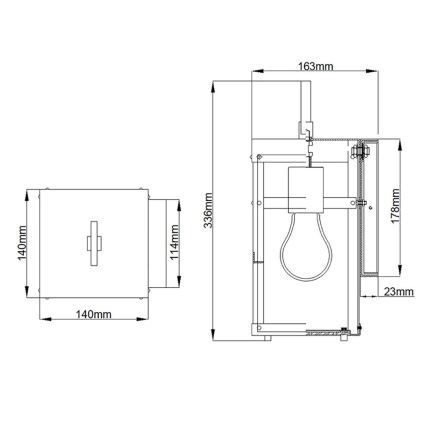 Quintiesse - Applique murale d'extérieur PORTER S 1xE27/60W/230V IP44 noire