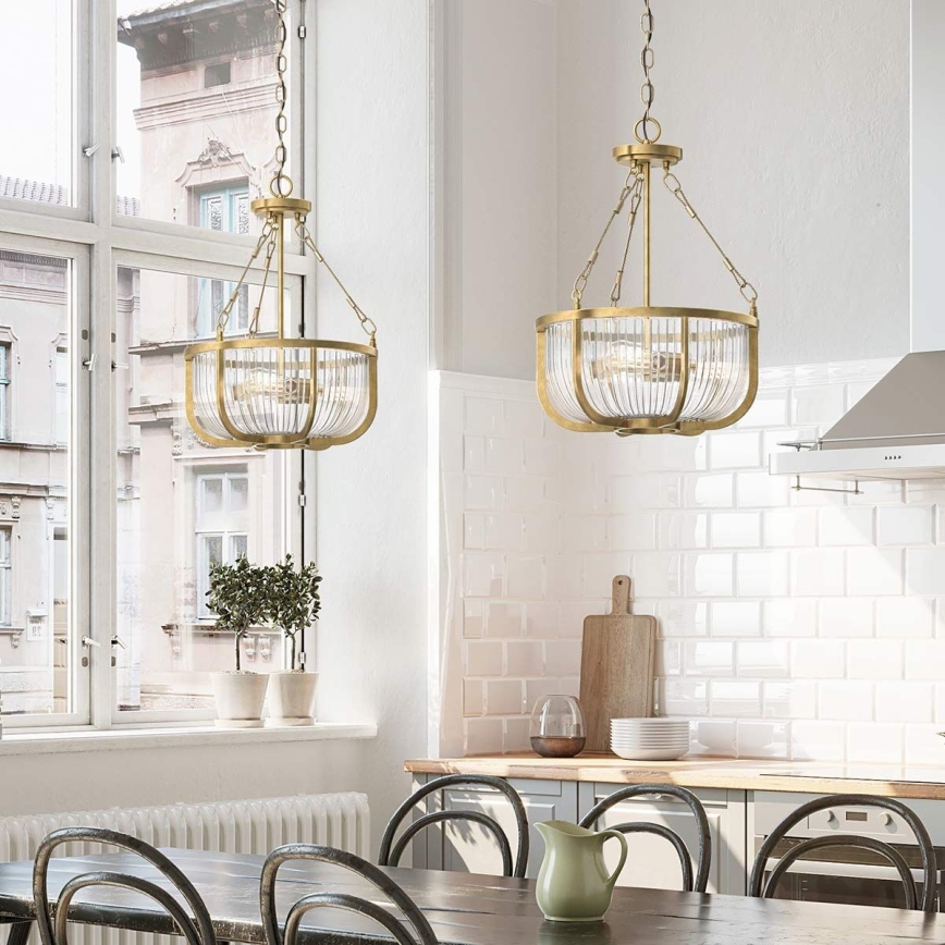 Quintiesse - Lustre sur chaîne ROUX 3xE27/60W/230V Ø 40,6 cm doré