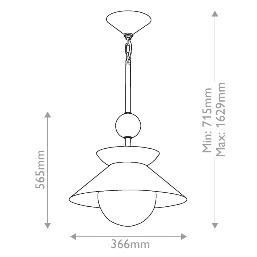 Quintiesse - Lustre sur tige SAUCER M 1xE27/40W/230V Ø 36,6 cm doré