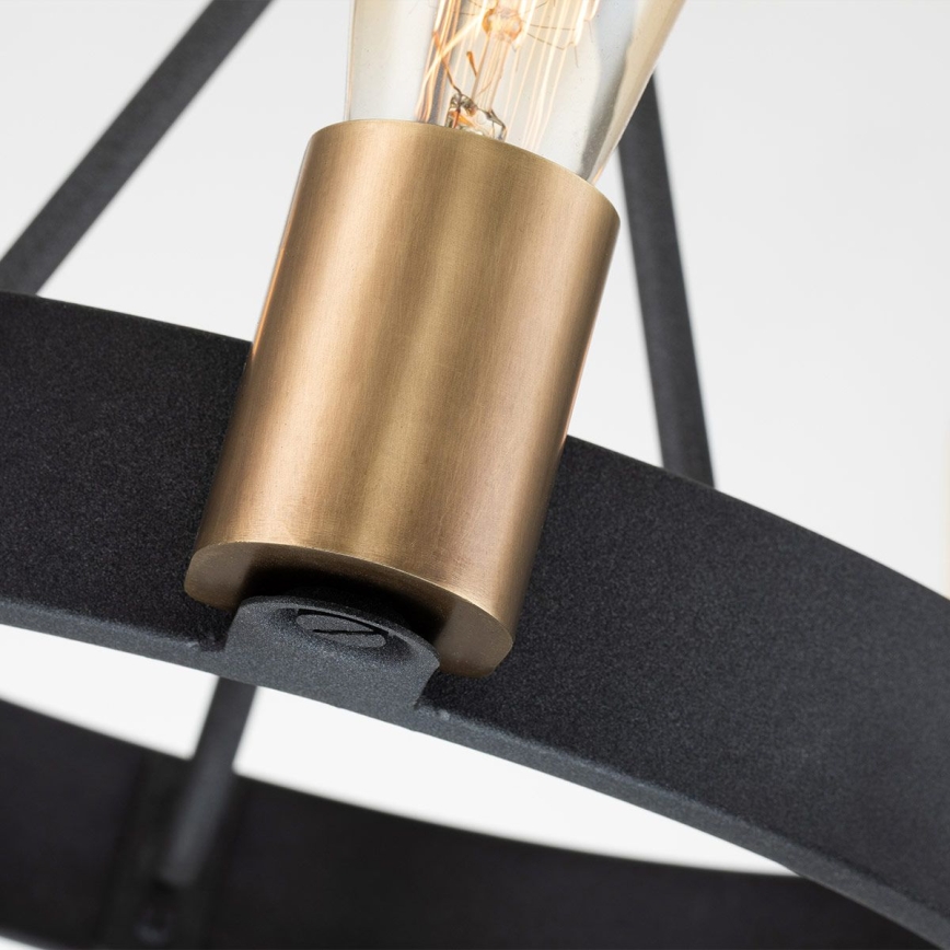 Quintiesse - Suspension sur tige SILAS 3xE27/60W/230V Ø 42,2 cm noir/doré