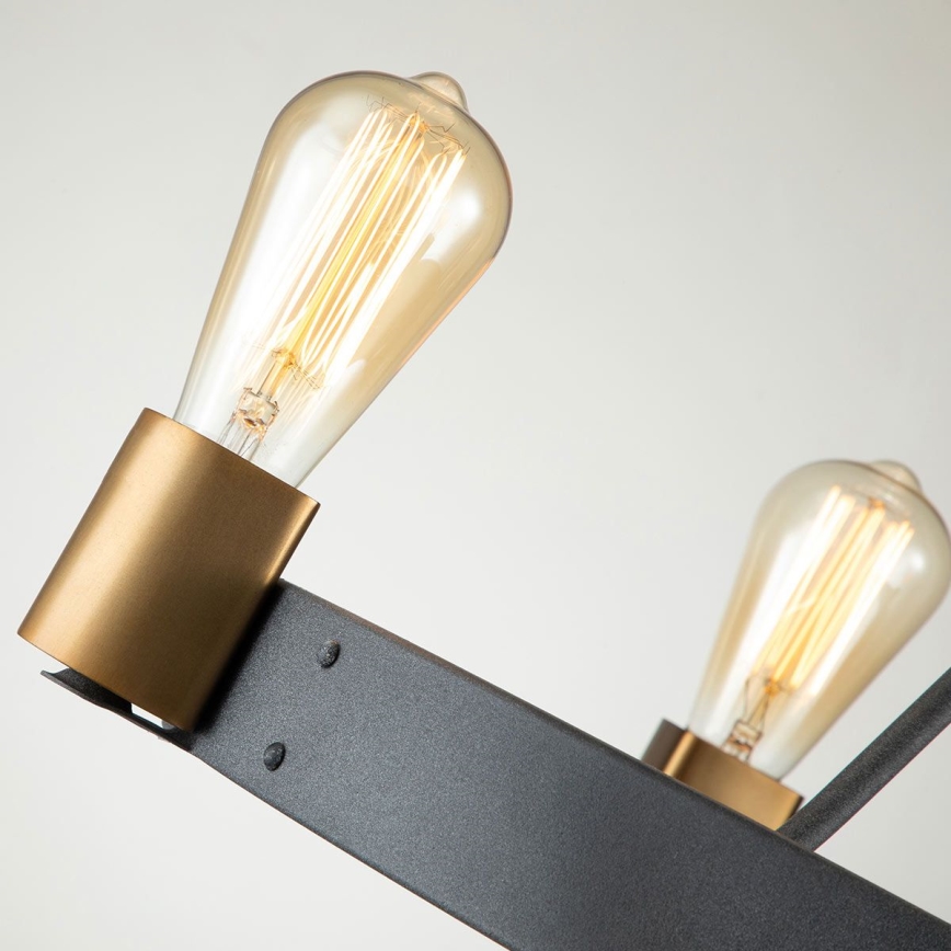 Quintiesse - Lustre sur tige SILAS 4xE27/60W/230V Ø 54,9 cm noir/doré