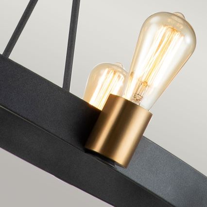 Quintiesse - Lustre sur tige SILAS 8xE27/60W/230V Ø 82,9 cm noir/doré