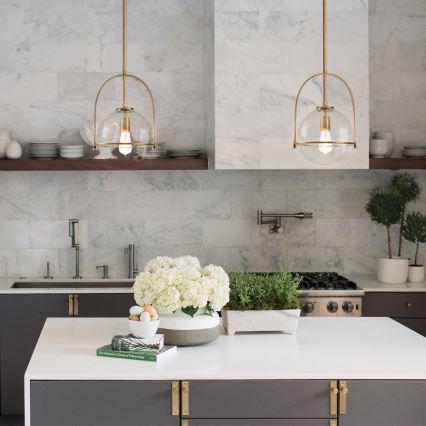 Quintiesse - Suspension sur tige SOMERSET 1xE27/60W/230V Ø 28,9 cm bronze