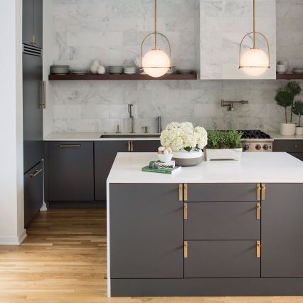 Quintiesse - Suspension sur tige SOMERSET 1x E27/60W/230V Ø 28,9 cm bronze