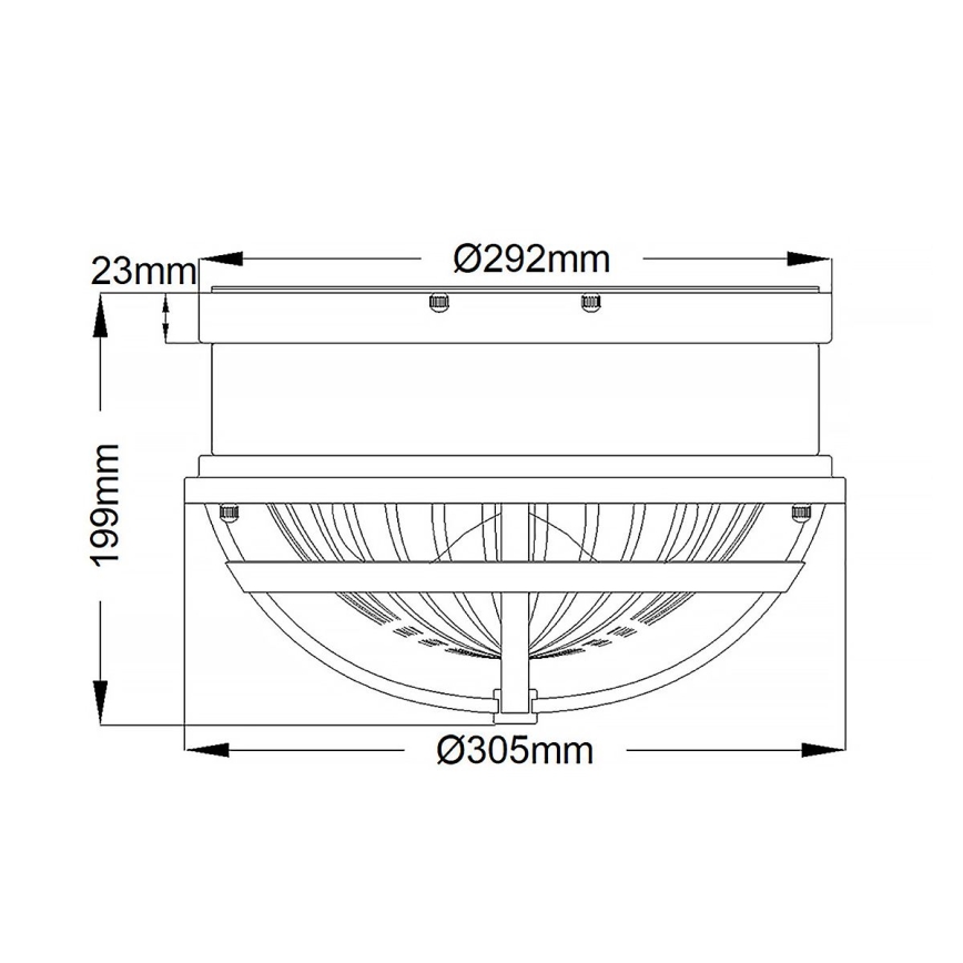 Quintiesse - Plafonnier TOLLIS 2xE27/40W/230V Ø 30,5 cm doré