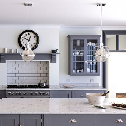 Quintiesse - Luminaire d'extérieur sur tige TRIOCENT 1xE27/40W/230V IP44 chrome brillant