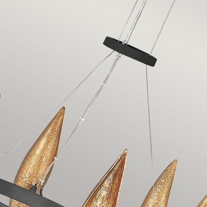 Quintiesse - Suspension sur câble WILLOW 6xE14/40W/230V diam. 61 cm doré/noir