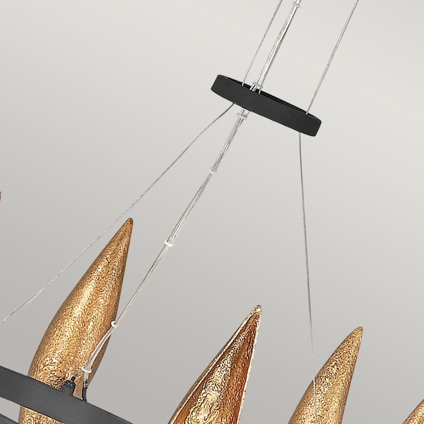 Quintiesse - Suspension sur câble WILLOW 6xE14/40W/230V diam. 61 cm doré/noir