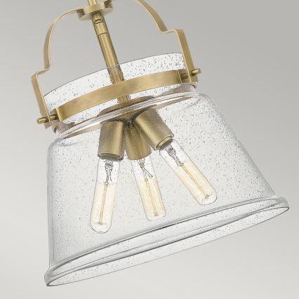 Quintiesse - Suspension sur tige WIMBERLEY 3xE27/60W/230V Ø 35,6 cm, finition dorée