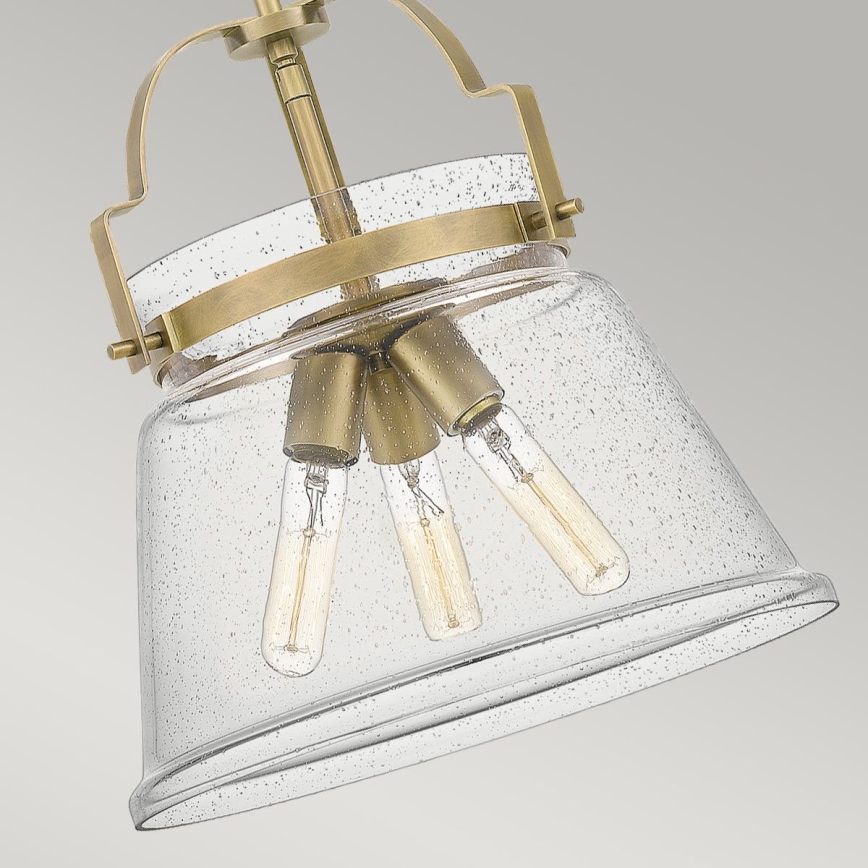 Quintiesse - Suspension sur tige WIMBERLEY 3xE27/60W/230V Ø 35,6 cm, finition dorée