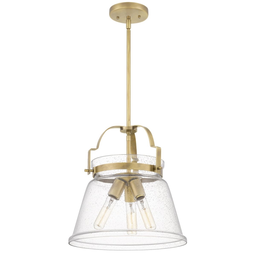 Quintiesse - Suspension sur tige WIMBERLEY 3xE27/60W/230V Ø 35,6 cm, finition dorée