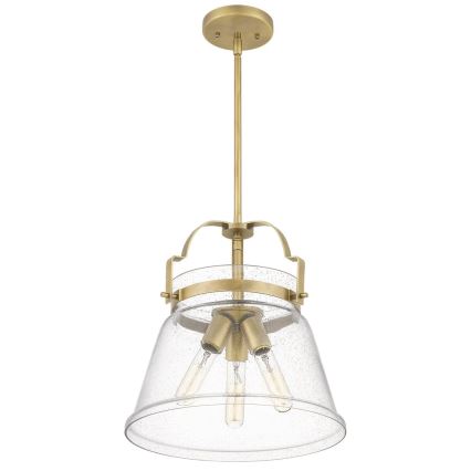 Quintiesse - Suspension sur tige WIMBERLEY 3xE27/60W/230V Ø 35,6 cm, finition dorée