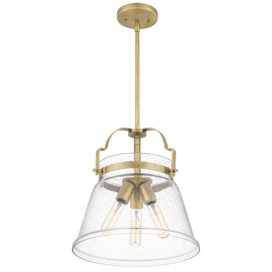 Quintiesse - Suspension sur tige WIMBERLEY 3xE27/60W/230V Ø 35,6 cm, finition dorée