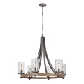 Quintiesse - Suspension à chaîne ANGELO 6xE27/60W/230V finition chêne