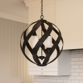 Quintiesse - Suspension extérieure sur chaîne BLACKSMITH 4xE14/40W/230V Ø 50,1 cm IP44 noire