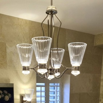 Quintiesse - Suspension LED pour salle de bains sur tige KAYVA LED/24W/230V IP44 chrome brillant