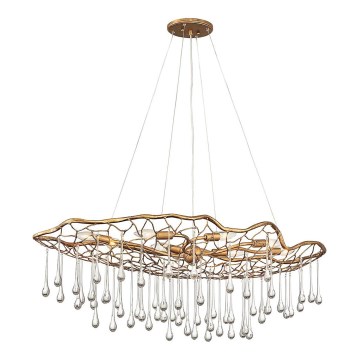 Quintiesse - Suspension sur câble LAGUNA 8xE14/40W/230V ø 106,7 cm dorée
