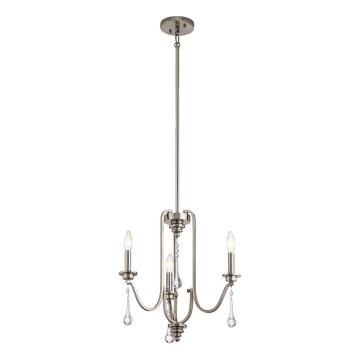 Quintiesse - Suspension sur tige KARLEE 3xE14/60W/230V Ø 45,7 cm chrome mat