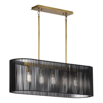 Quintiesse - Suspension sur tige LINARA 5xE27/60W/230V noir/doré
