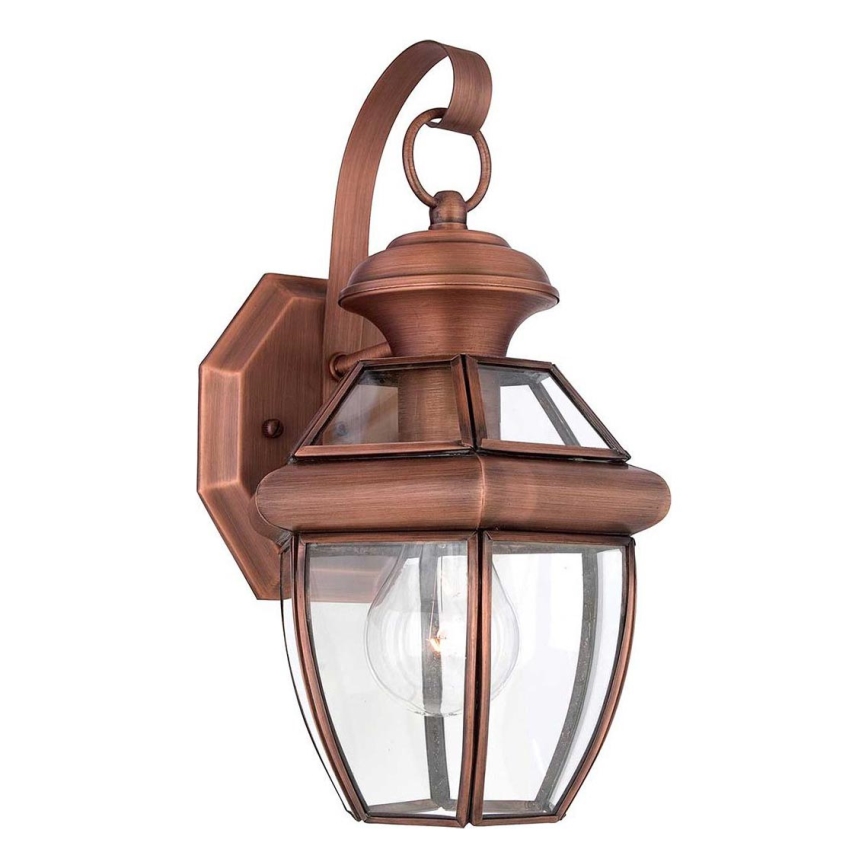 Quoizel - Applique murale extérieure NEWBURY 1xE27/60W/230V IP44, finition cuivrée