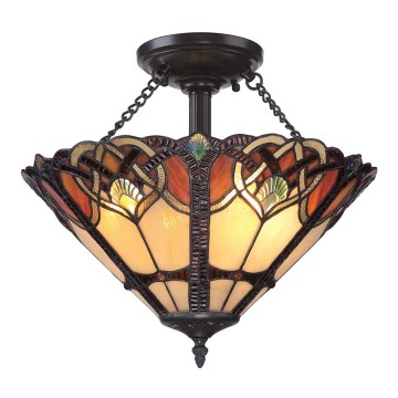 Quoizel - Plafonnier Tiffany CAMBRIDGE 2xE27/100W/230V