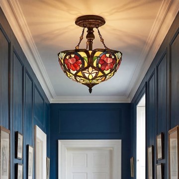 Quoizel - Plafonnier Tiffany LARISSA 2xE27/60W/230V Ø 35 cm