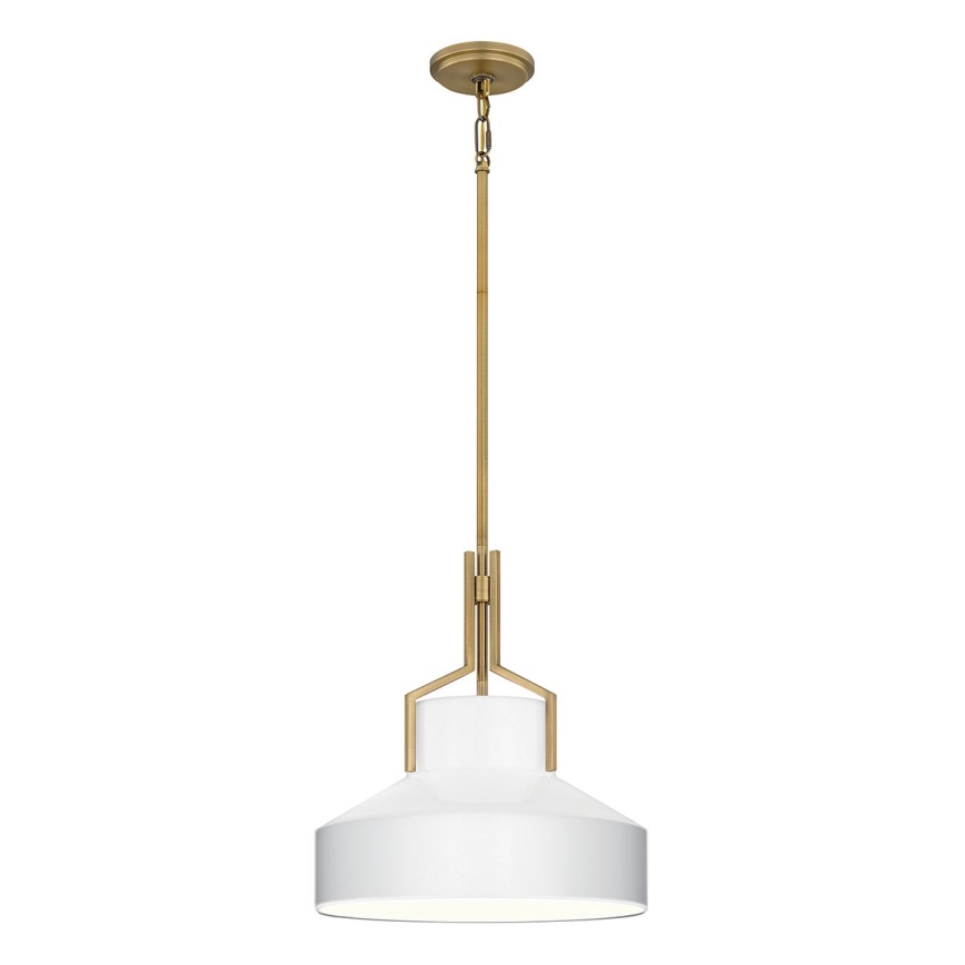 Quoizel - Suspension sur tige BRECKEN 2xE27/60W/230V doré/blanc