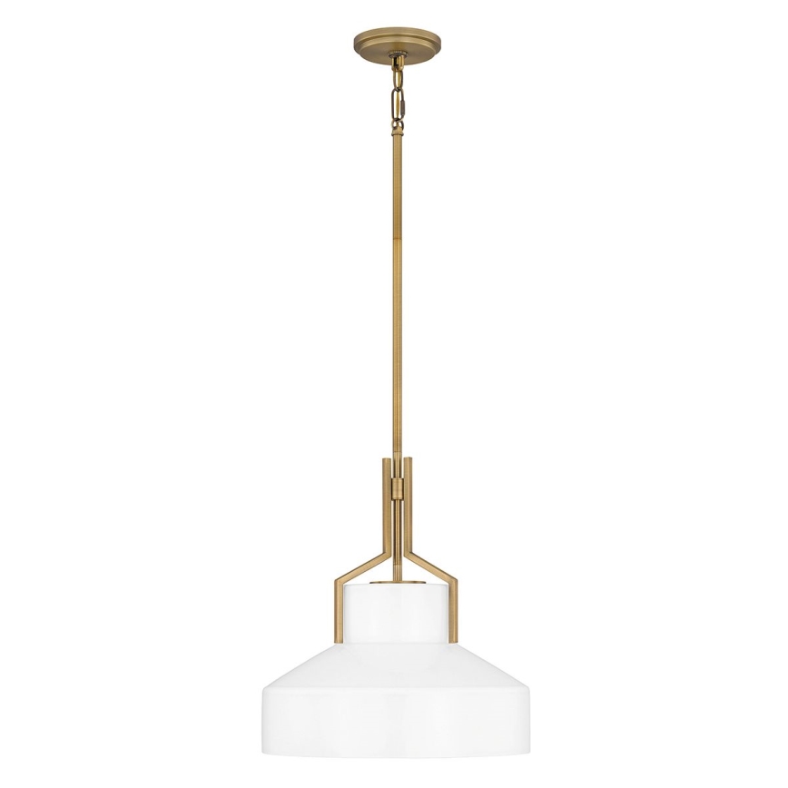 Quoizel - Suspension sur tige BRECKEN 2xE27/60W/230V doré/blanc
