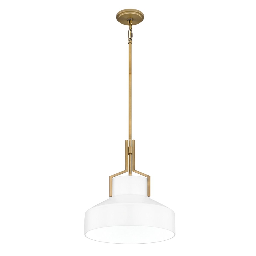 Quoizel - Suspension sur tige BRECKEN 2xE27/60W/230V doré/blanc