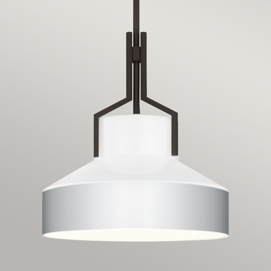Quoizel - Suspension sur tige BRECKEN 2xE27/60W/230V noir/blanc