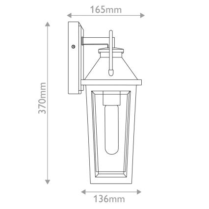 Quoizel - Applique murale d'extérieur BUCKLEY S 1xE27/40W/230V IP44 noire