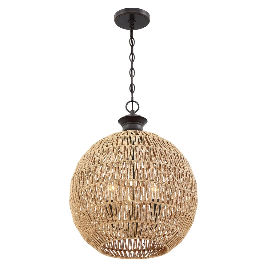 Quoizel - Lustre suspendu à chaîne CASABLANCA 3xE27/60W/230V marron