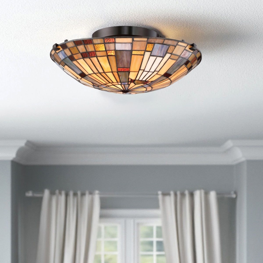 Quoizel - Plafonnier INGLENOOK 2xE27/60W/230V d. 40,7 cm