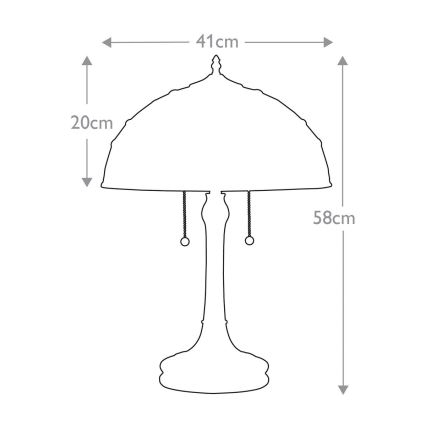 Quoizel - Lampe de table Tiffany KAMI 2xE27/60W/230V