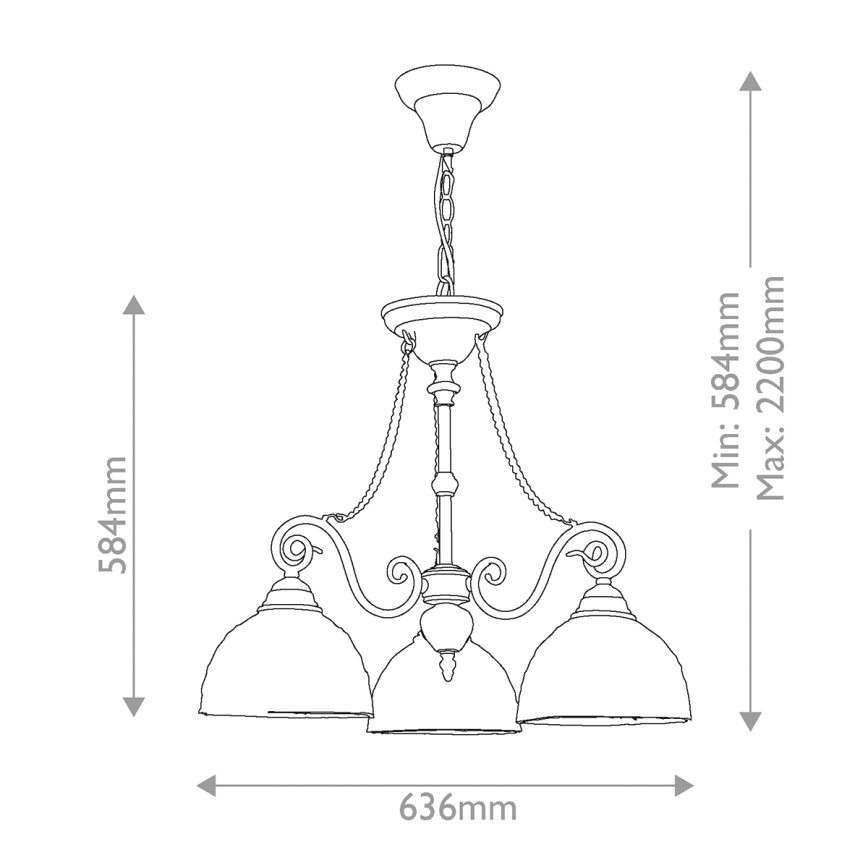 Quoizel - Suspension Tiffany LARISSA 3xE27/60W/230V Ø 63,6 cm