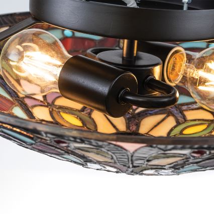 Quoizel - Plafonnier Tiffany LARISSA 2xE27/40W/230V Ø 41,2 cm