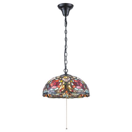 Quoizel - Lustre Tiffany LARISSA sur chaîne 3xE27/60W/230V Ø 38,5 cm