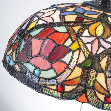 Quoizel - Lustre Tiffany LARISSA sur chaîne 3xE27/60W/230V Ø 38,5 cm