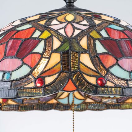 Quoizel - Lustre Tiffany LARISSA sur chaîne 3xE27/60W/230V Ø 38,5 cm