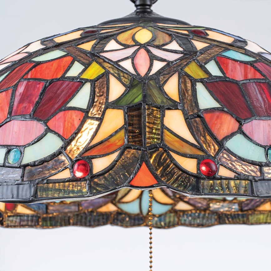 Quoizel - Lustre Tiffany LARISSA sur chaîne 3xE27/60W/230V Ø 38,5 cm