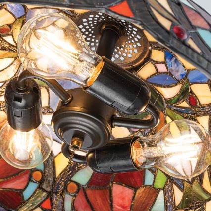 Quoizel - Lustre Tiffany LARISSA sur chaîne 3xE27/60W/230V Ø 38,5 cm
