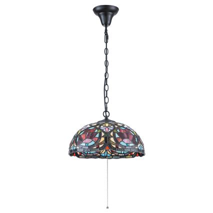 Quoizel - Lustre Tiffany LARISSA sur chaîne 3xE27/60W/230V Ø 38,5 cm