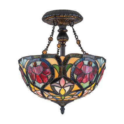Quoizel - Plafonnier Tiffany LARISSA 2xE27/60W/230V Ø 35 cm