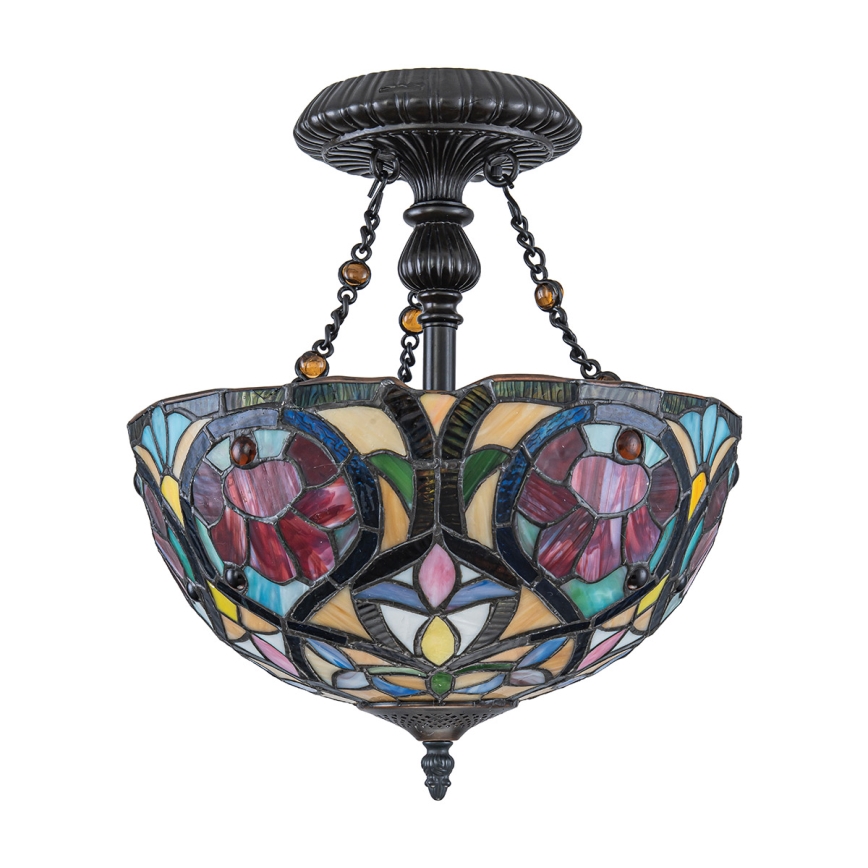 Quoizel - Plafonnier Tiffany LARISSA 2xE27/60W/230V Ø 35 cm