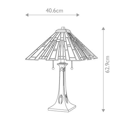 Quoizel - Lampe de table Tiffany MAYBECK 2xE27/60W/230V