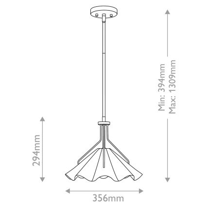 Quoizel - Suspension-barre MEJIA 1xE27/60W/230V d. 35,6 cm laiton
