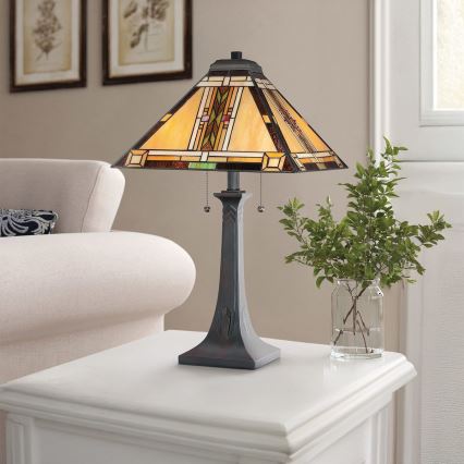 Quoizel - Lampe de table Tiffany NAVAJO 2xE27/60W/230V